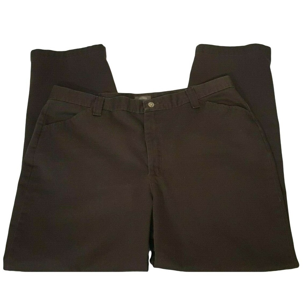 LEE RIDERS Casuals Women's Pants Size 18M HIgh Rise Brown Tapered Leg Pockets